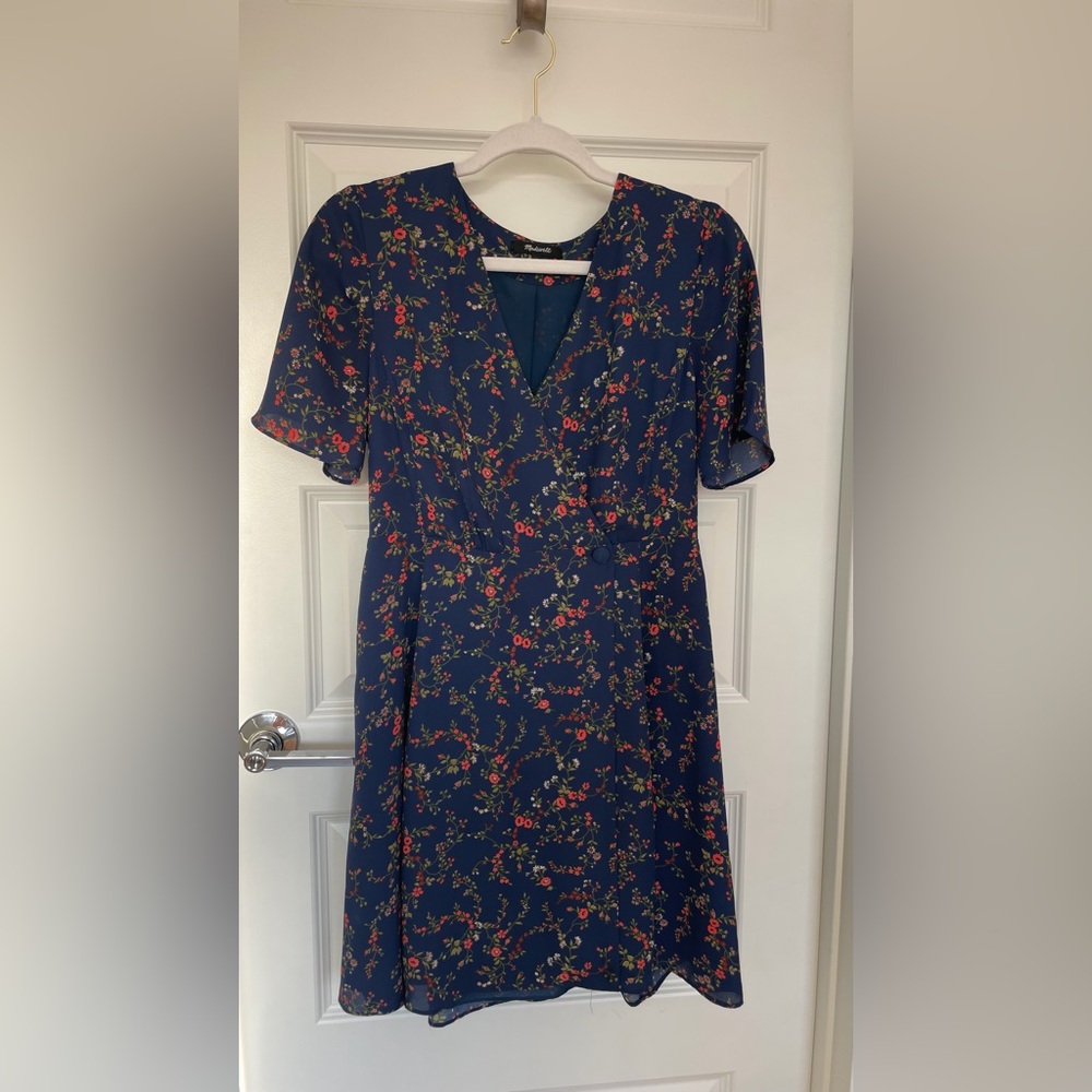 Madewell Amaranth Wrap Dress in Moonless Floral